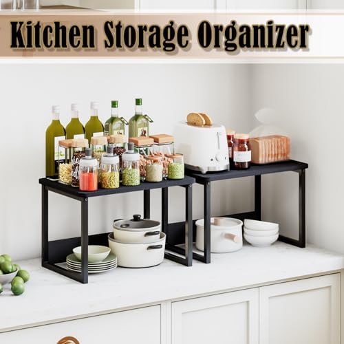 MARTY Countertop Organizer,17.1"x12.4", Cabinet Organizer Microwave Stand - Image 3