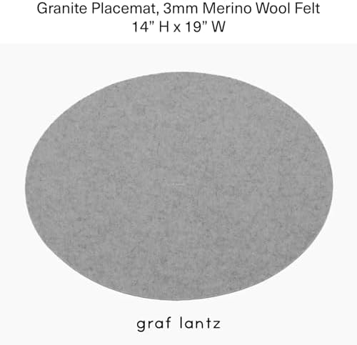 Graf Lantz - Merino Wool Oval Placemat - Granite (14" H x 19" W) - 3mm Merino Wool Felt Table Mat - Moisture Wicking - Odor, Stain, Heat & Dirt Resistant - Luxury Home Decor - Made in the USA - Image 4
