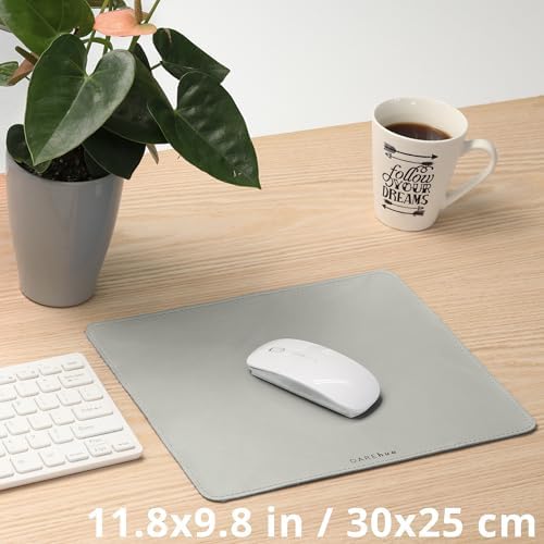 Genuine Leather Mouse Pad (Light Grey, Large) - Image 2