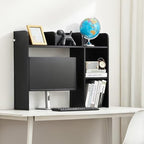 VEVOR Wood Desk Shelf, Desktop Bookshelf, Desk Storage Hutch with 6 Shelves, Office Countertop Organizer 3-Tier Display Rack, with Anti-Slip Feet Pads, for Office, Home & Dorm, Black - Image 2