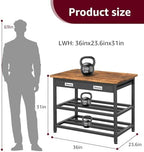 Heavy Duty 3D Printer Stand with Storage, 3D Printer Table with Metal Drawer,Sturdy 3-Tier Metal 3 D Printing Desk for 3 D Printers,Brown - Image 6