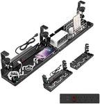 Extended Metal Under Desk Cable Management Tray with Power Outlet by CABTE