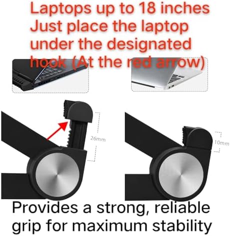 Adjustable Laptop Stand for Desk, Portable Notebook Riser Fits 18 17 16 15 - Image 4