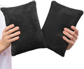1 MIDDLE ONE 2 Pack Small Pillow, Memory Foam Mini Pillow 11 X 7 Inches for Travel, Sleeping, Nap and Neck, Knee, Lumbar Support, Tiny Cushion for Pet, Dogs (Black) by 1MIDDLEONE