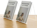 Acrylic Book Stand, Book Display Holder 8.5 x 11, Clear Acrylic Display Easel Transparent Display Stand Holder Tablet Holder for Album, CD, Magazine, Picture, Plate, Artworks, Phone, (2-PACK) by AIMOLLYACRYLICSTORAGE