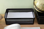 Eslite A4 Size Plastic Storage Basket,Desktop File Paper Letter Organizer Tray, 6-Packs (White+Black) - Image 5