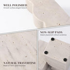 Koville Travertine Bookends for Shelves, Large Bookends for Heavy Books, Non-Slip Heavy Duty Book Stopper for CD/Movies, Aesthetic Decorative Wave Book Ends for KitchenTable Home Decor(Beige) - Image 3