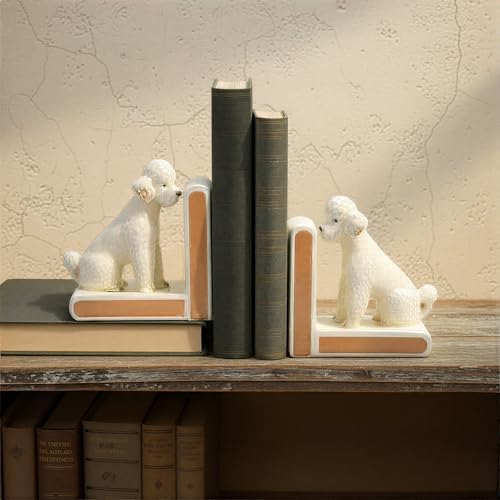 Creative Co-Op 2-Piece Hand-Painted Stoneware Vintage Poodle Bookends, White and Gold Finish - Image 6