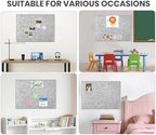 Large Cork Bulletin Board 48" x 36", Felt Pin Board, Silver Gray - Image 4