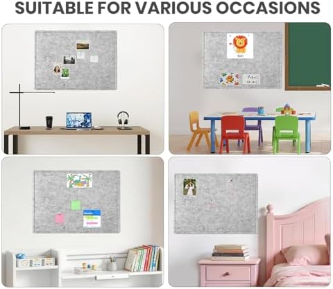 Large Bulletin Board 60" x 36" Felt Cork Board,Decor Pin Board, Silver Gray - Image 4