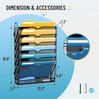 SUPEASY 7-Tier Hanging Wall File Organizer with Hooks, 2 Pack - Image 3