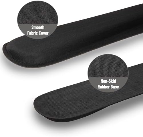 Mind Reader Ergonomic Keyboard and Mouse Wrist Rest Sets, Gaming Accessory, Memory Foam, 16.75" L x 3" W x 0.75" H, 6 pcs, Black - Image 5
