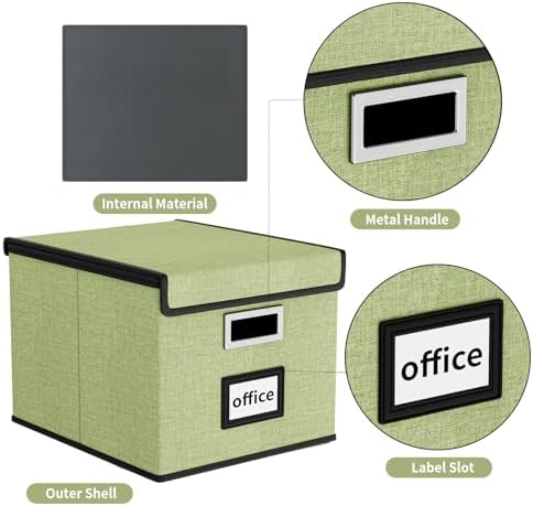 File Organizer Box with Lids, Collapsible File Folder Organizer - Image 4