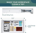 FLEXISPOT Under Desk Drawer, Steel Drawer for Desk Slide-out, Under table Mounted Drawer, Standing Workstation Storage Attachment for Office Home - 17.7” Width, White - Image 3