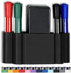Glassboard Studio Magnetic Dry Erase Marker Holder - Super Strong for Magnetic Glass Whiteboard or Fridge - 2 Large Neodymium Magnets - No Slip Grip - Eco-Friendly PLA Plastic (Jet Black) by GlassboardStudio