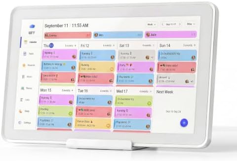 Mezed 21.5 Inch Digital Calendar, Touchscreen Wall‑Mount, White by Mezed