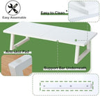 TEAMIX 24 inch Monitor Riser for Desk, Wood & Steel Computer/TV Stand White - Image 4
