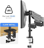 suptek Triple Monitor Mount for Most 17 to 32 inch Screens,Gas Springs Adjustment Triple Monitor Desk Mount Stand with Clamp & Grommet Kit,Black(MD8003) - Image 3