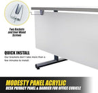 OBEX Table Mounted Modesty Panel Acrylic Desk Privacy Panel & Barrier for Office Cubicle, 12" x 24", Frosted - Image 4