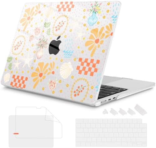 Mektron for 2026/2025/2024/2023 MacBook Air 15 INCH M5 A3448 /M4 A3241 /M3 A3114 /M2 A2941 Case, Printed Plastic Hard Shell Cover with 15.3" Liquid Retina Display Touch ID, Seaside Blooms by Unknown