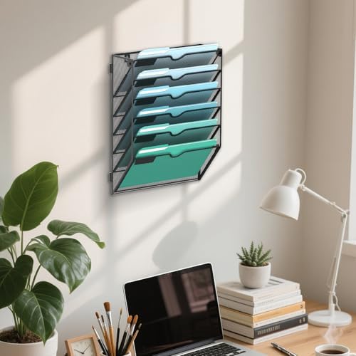 SUPEASY 6-Tier Wall File Organizer, Wall Mounted Mail Sorter, 2 Pack - Image 6