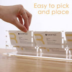 SANRUI Acrylic Business Card Holder, Clear Desk Card Display Stand 6 Slot - Image 3