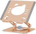 Aoviho Tablet Stand 360° Rotating Aluminum Holder, Adjustable, Portable and Foldable Monitors Stand for iPads, Compatible with 4-12.9" Tablets, Golden by Aoviho