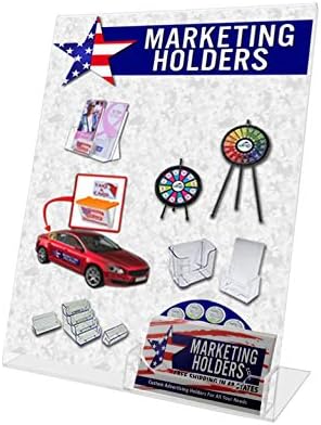 Marketing Holders 6 Pack Acrylic Sign Holder 8.5" x 11" with 3.5" x 2" Business Card Pocket Slant Back Side Load Clear Literature Table Tent for Job Fairs Tradeshows Expos and Conventions - Image 6