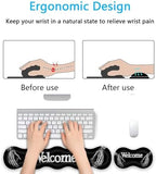 Keyboard Wrist Rest Set,Memory Foam Wrist Support Mouse Pad,31.5"x11.8" Desk Mat for Comfortable Typing & Pain Relief,Non-Slip Base for Office & Home Use - Funny Skeleton - Image 4