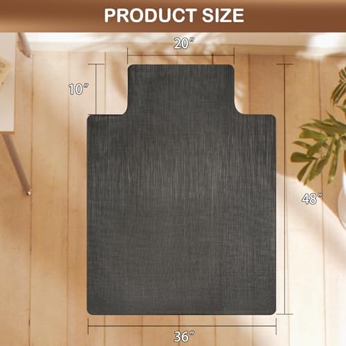 Office Chair Mat for Hardwood Floor, 36" x 48" Non-Slip Office Chair Mat for Rolling Chair, Heavy Duty Textilene Floor Protector for Hardwood Tile, Desk Computer Chair Mat for Home Office, Black - Image 2