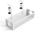 Under Desk Cable Management Tray, 2026 New Adjustable No Drill Cord Organizer with Clamp, Premium Cable Management Box for Home Office Standing Desk Wire Management (White a) by AIIONP