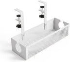 Under Desk Cable Management Tray, 2026 New Adjustable No Drill Cord Organizer with Clamp, Premium Cable Management Box for Home Office Standing Desk Wire Management (White a) by AIIONP