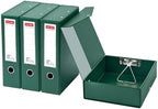 Storage File Boxes 4 Pack, Foldable File Box with Clip, 88mm Spine, Green by LEPAPILLIONJEWELRY