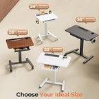 32" Mobile Desk with Drawer, Rolling Standing Desk on Wheels - Image 6