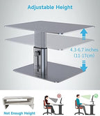 BoYata Monitor Stand, Adjustable Height Metal Desktop Riser, Space Gray - Image 4