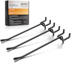 INCLY 60 Pack 6 Inch Black Pegboard Hooks, 1/4" Heavy Duty by INCLY