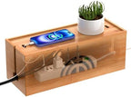 Pezin & Hulin Bamboo Cable Management Box, Power Strip Organizer, Large by PezinHulin