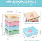 Utility Cart with 4 Drawers, Rolling Storage Cart with Drawers, Rainbow - Image 3