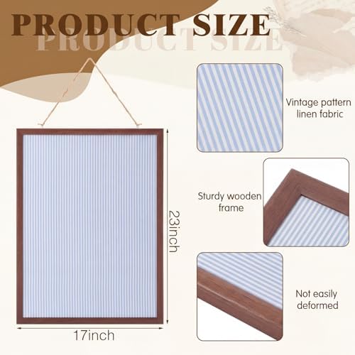 Leinuosen 17" x 23" Cork Bulletin Board, Blue Stripe, Wood Frame - Image 2