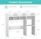 NUTIKAS Desk Hutch White Desktop Bookshelf Shelf - 37 Inch Computer Desk Organizer for Dorm Room, Wood Storage Rack for Home Office Desktop Display Shelves, Small Bookcase for Top of Desk - Image 3