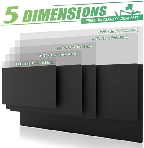 K KNODEL Large Office Leather Desk Mat, Mouse and Keyboard Pad, Computer and Laptop Mat, Desktop Protector and Cover, Writing Pad and Blotter (31.5"x15.7", Black) (Pack of 2) - Image 4