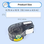 1 Pack Compatible with Brady M21-750-499 Nylon Label, Black/White, .75x16' - Image 3