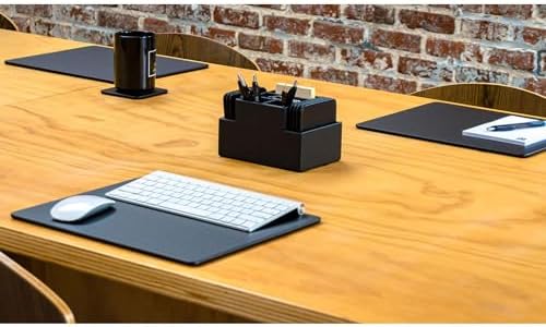 Dacasso Classic Black Leather 14" x 11.5" Luxury Conference Table Pad - Leather Desk Blotter for Writing - Boardroom Organization & Executive Desk Decor - Image 5