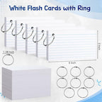 Yexiya 1000 Pcs 3 x 5 Inch Index Cards with Rings Hole Punched Notecards - Image 3