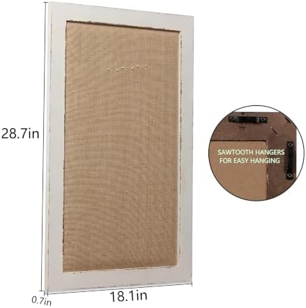 SOFE 18x29 White Linen Bulletin Board, Farmhouse Wood Frame Decor - Image 3