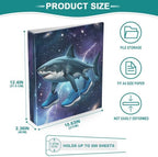 ALAZA Tralalero Tralala Meme Italian Brainrot Shark 2 3 Ring Binder 1.5 Inch Three Ring Office Binders w/clipboard & 3 Pockets, Hold 200 Sheets, 2 pcs - Image 5