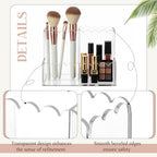 Scalloped Acrylic Pencil Holder for Desk, 3 Compartments - Image 3