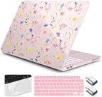 for MacBook Neo 13 inch Case 2026 (Model A3404, A18 Pro) Precision Fit & Scratch Unique Design Hard Shell, Keyboard Cover, Trackpad Protector, 2 OTG Adapter, for Women Cute, Dried Flower by Yebiseven