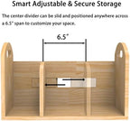 100% Solid Wood Adjustable Desktop Bookshelf, Retro Tabletop Book Shelf File Holder, Vertical Bookshelf Divider Desk Shelf for Home School Office Organization, Perfect for Books, Cookbooks, Magazine - Image 6