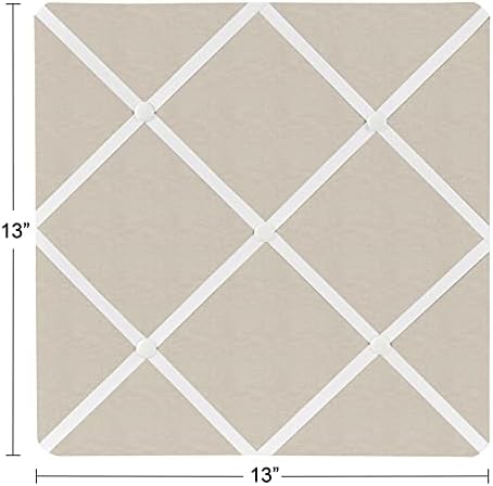 Sweet Jojo Designs Boho Bohemian Fabric Memory Memo Photo Bulletin Board - Gender Neutral Ivory Cream Beige Tan Off White Taupe for Woodland Farmhouse Botanical Floral Linen Collection - Image 3